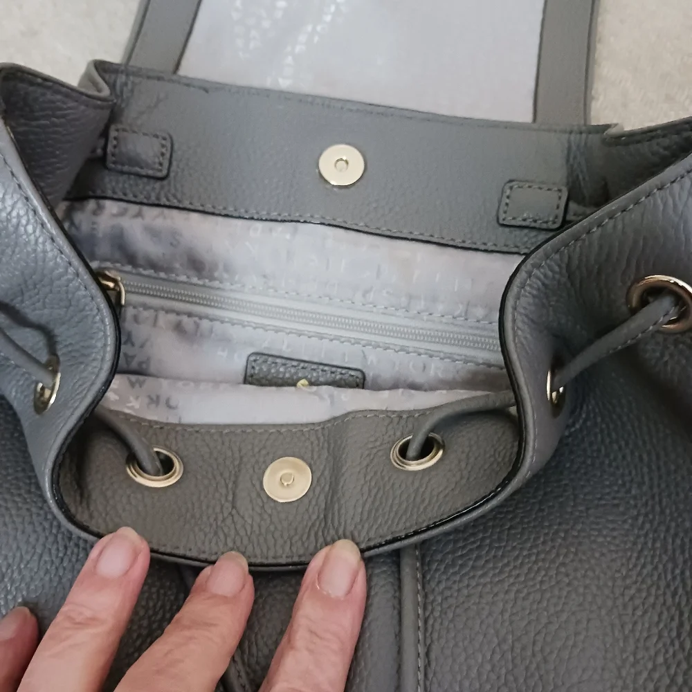 Kate Spade gray pebbled leather backpack